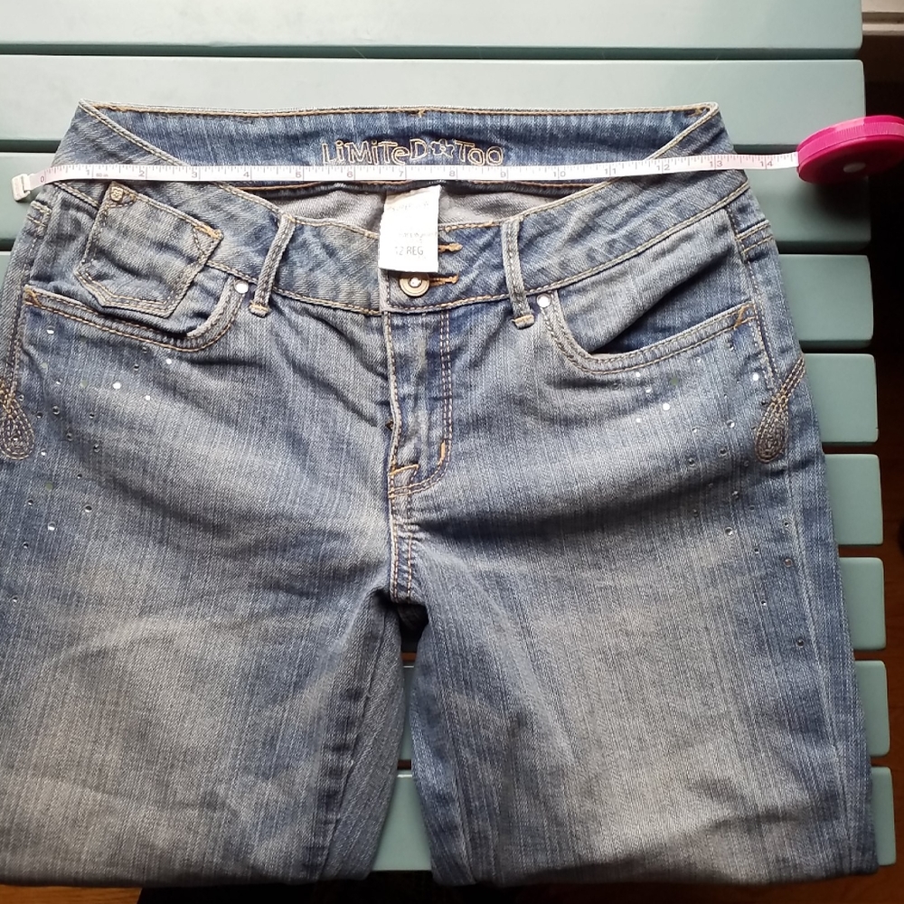 LimitedToo CropJeans 12R denim embroider butterfly - Picture 8 of 12